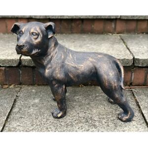 Dakota Fields Larae Effect Staffordshire Bull Terrier Puppy Dog Garden Ornament gray 40.0 H x 52.0 W x 26.0 D cm