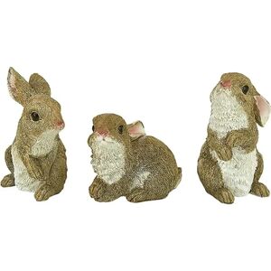 Design Toscano 3 Piece Baby Bunny Rabbit Garden Statues Set brown/white 12.7 H x 7.62 W x 11.43 D cm