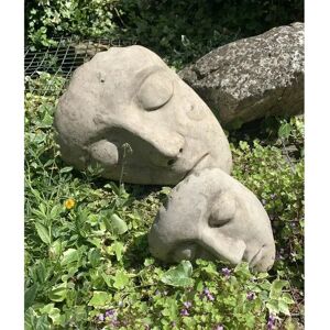 Marlow Home Co. Safiyah Stone Garden Beautiful Pair of Half Face Art Statue gray 25.0 H x 38.0 W x 15.0 D cm