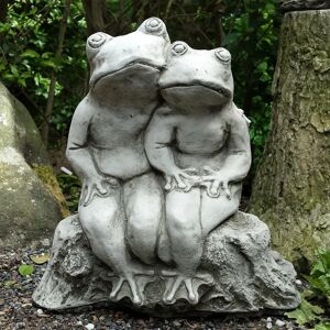 Happy Larry Lockett Bud Frog Stone Garden Statue gray 31.0 H x 30.0 W x 12.0 D cm