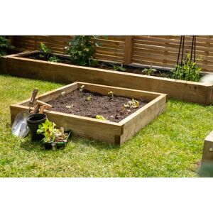 Forest Garden Caledonian Wood Raised Flower Bed brown 14.0 H x 90.0 W x 90.0 D cm