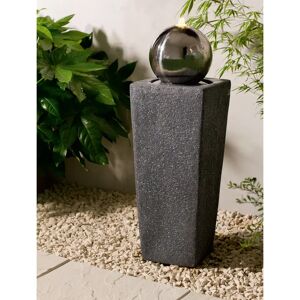 Premier Decorations Ltd Polystone Tower Water Feature with Stainless Steel Ball 78.0 H x 26.0 W x 26.0 D cm