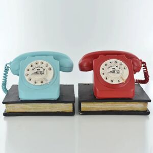 ClassicLiving 1970''s Telephone blue/red 9.0 H x 27.0 W x 11.0 D cm