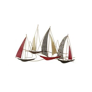 Breakwater Bay Sailing Boats Wall Décor gray/red 40.0 H x 70.0 W x 3.8 D cm