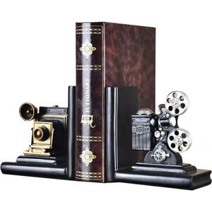 Rosalind Wheeler Camera Movie Projector Bookends brown 15.0 H x 15.0 W x 7.5 D cm