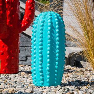 17 Stories Lydney Cactus Garden Decor Statue blue 30.0 H x 15.0 W x 15.0 D cm