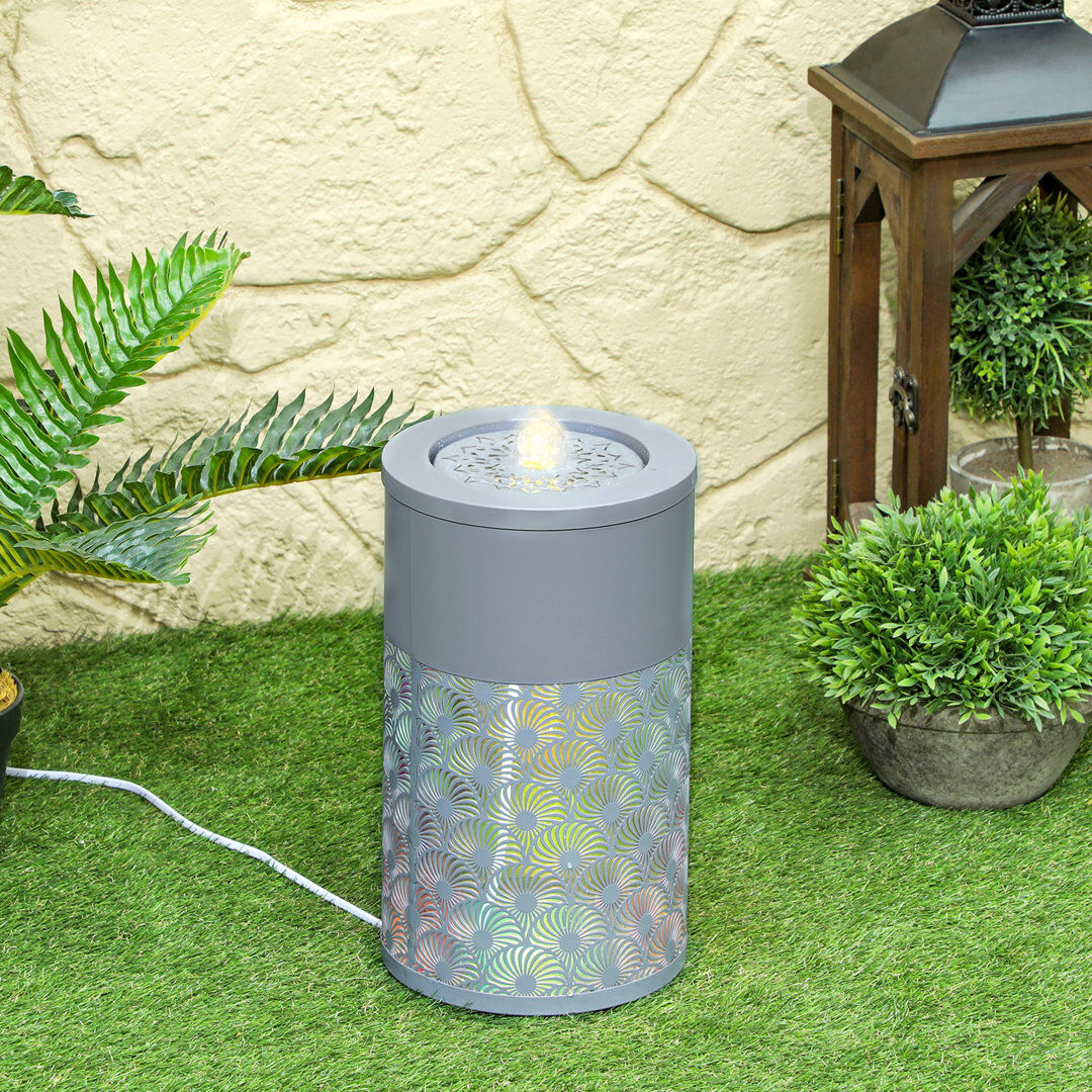 Symple Stuff Weather Resistant, Rust Resistant, Year Round Use Galvanised Metal Garden Statue Light Grey 30cm H X 18cm W X 18cm D