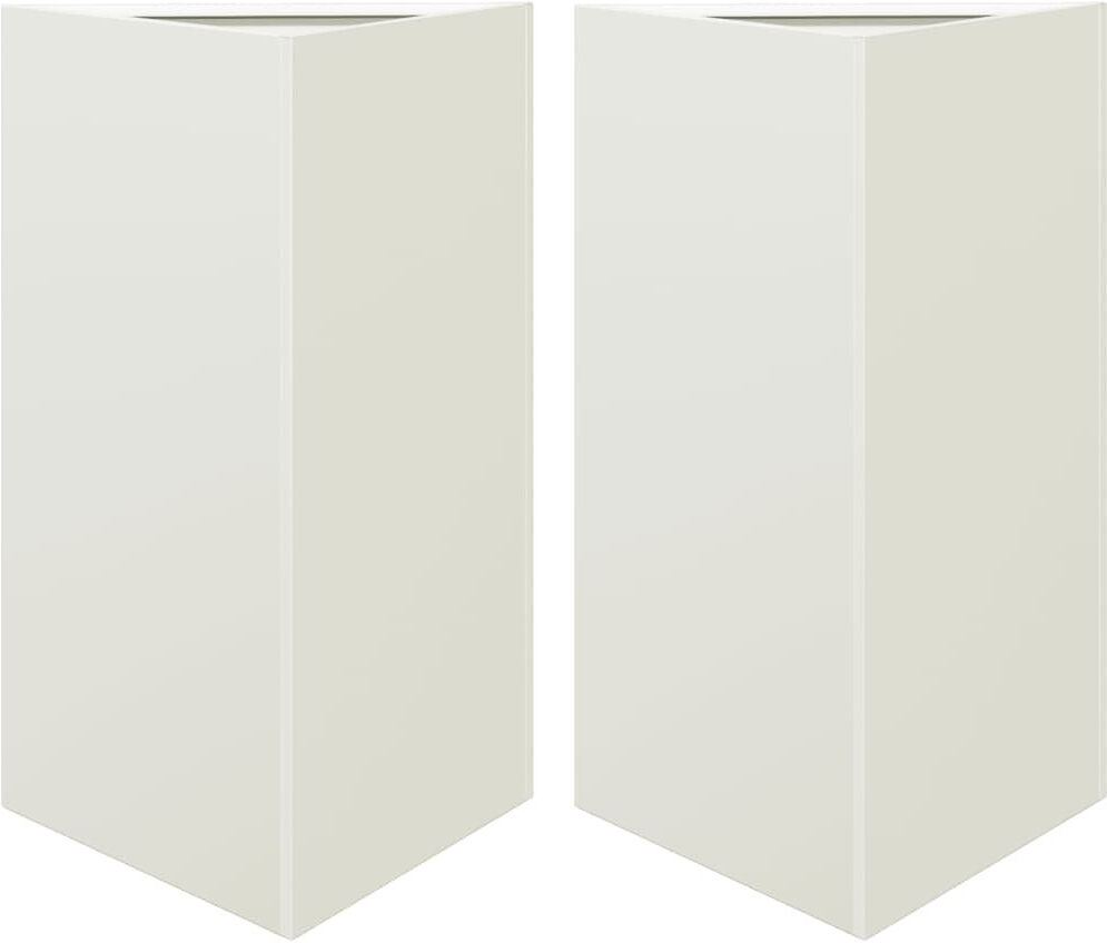 Ivy Bronx Vidaxl 2 Piece Plant Pot Set, Stainless Steel White 75cm H x 50cm W x 43cm D