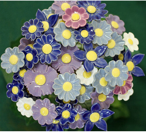 Dakota Fields Sundhya Garden Art Dakota Fields Colour: Blue/Green, Configuration: 35 flowers  - Size: Small Dakota Fields Sundhya Garden Art Dakota Fields Colour: Blue/Green, Configuration: 35 flowers  - Size: Small