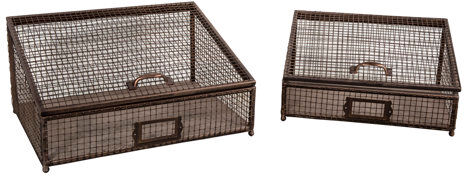 Brambly Cottage Kitchen Metal 2 Piece Basket Set Brambly Cottage  - Size: 45cm H X 17cm W X 33cm D Brambly Cottage Kitchen Metal 2 Piece Basket Set Brambly Cottage  - Size: 45cm H X 17cm W X 33cm D