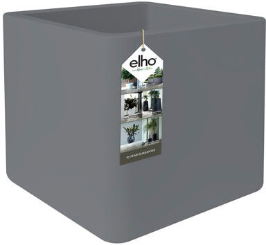 ELHO Plastic Plant Pot ELHO Colour: Concrete, Size: 49cm H x 49cm W x 49cm D  - Size: 39cm H x 39cm W x 39cm D ELHO Plastic Plant Pot ELHO Colour: Concrete, Size: 49cm H x 49cm W x 49cm D  - Size: 39cm H x 39cm W x 39cm D