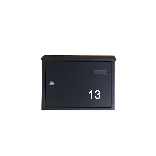 Dakota Fields Guse Locking Wall Mounted Letter Box Dakota Fields Colour: Black, Number: 13  - Size: Large