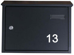 Dakota Fields Guse Locking Wall Mounted Letter Box Dakota Fields Colour: Black, Number: 13  - Size: Large Dakota Fields Guse Locking Wall Mounted Letter Box Dakota Fields Colour: Black, Number: 13  - Size: Large