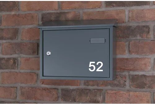 Dakota Fields Guse Locking Wall Mounted Letter Box Dakota Fields Colour: Grey, Number: 52  - Size: Large