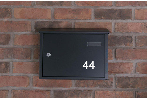Dakota Fields Guse Locking Wall Mounted Letter Box Dakota Fields Colour: Black, Number: 44  - Size: Large Dakota Fields Guse Locking Wall Mounted Letter Box Dakota Fields Colour: Black, Number: 44  - Size: Large