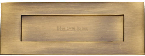 Heritage Brass Letterbox Heritage Brass Size: 7.6 cm H x 20.3 cm W, Colour: Antique Brass  - Size: 7cm H X 28cm W Heritage Brass Letterbox Heritage Brass Size: 7.6 cm H x 20.3 cm W, Colour: Antique Brass  - Size: 7cm H X 28cm W