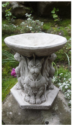 Happy Larry Laws Stone Bird Bath Happy Larry  - Size: 62cm H X 39cm W X 34cm D Happy Larry Laws Stone Bird Bath Happy Larry  - Size: 62cm H X 39cm W X 34cm D