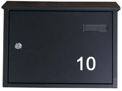 Dakota Fields Guse Locking Wall Mounted Letter Box Dakota Fields Colour: Black, Number: 10  - Size: Large Dakota Fields Guse Locking Wall Mounted Letter Box Dakota Fields Colour: Black, Number: 10  - Size: Large