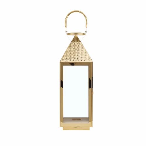 World Menagerie Metal Lantern World Menagerie Colour: Brass  - Size: 86cm H X 44cm W X 47cm D