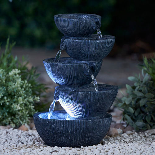 Dakota Fields Tabletop 5 Cascading Bowls Water Feature Dakota Fields  - Size: Kingsize (5') Dakota Fields Tabletop 5 Cascading Bowls Water Feature Dakota Fields  - Size: Kingsize (5')
