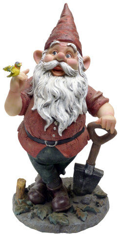 Design Toscano Birdy and Spader the Garden Gnome Statue Design Toscano  - Size: 7cm H X 4cm W X 4cm D