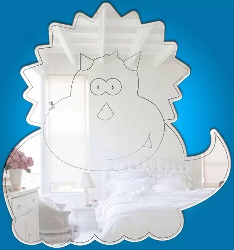 Zoomie Kids Dinosaur Baby Triceratops Mirror Zoomie Kids Size: 57.5 cm H x 60 cm W x 0.3 cm D  - Size: 0.25cm H x 90cm W x 120cm D