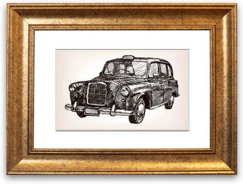 East Urban Home 'Iconic Black Cab' Framed Graphic Art Print East Urban Home Size: 70 cm H x 93 cm W, Frame Options: Gold  - Size: 50 cm H x 70 cm W East Urban Home 'Iconic Black Cab' Framed Graphic Art Print East Urban Home Size: 70 cm H x 93 cm W, Frame Options: Gold  - Size: 50 cm H x 70 cm W