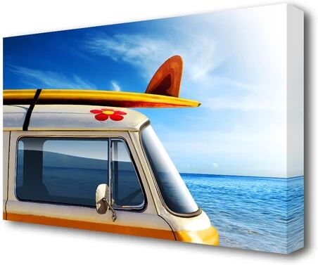 East Urban Home 'Camper Van Ready for the Waves Beach' Photographic Print on Canvas East Urban Home Size: 81.3 cm H x 121.9 cm W  - Size: 81.3 cm H x 121.9 cm W