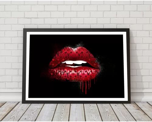 East Urban Home 'LV Lips' Framed Graphic Art Print East Urban Home Size: 50 cm H x 70 cm W, Frame Options: Black  - Size: 63 cm H x 45 cm W East Urban Home 'LV Lips' Framed Graphic Art Print East Urban Home Size: 50 cm H x 70 cm W, Frame Options: Black  - Size: 63 cm H x 45 cm W