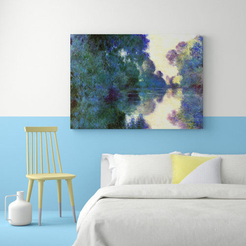 East Urban Home 'Morning on the Seine at Giverny' by Claude Monet Painting Print on Wrapped Canvas East Urban Home Size: 101.6 cm H x 142.2 cm W  - Size: 81.3 cm H x 121.9 cm W East Urban Home 'Morning on the Seine at Giverny' by Claude Monet Painting Print on Wrapped Canvas East Urban Home Size: 101.6 cm H x 142.2 cm W  - Size: 81.3 cm H x 121.9 cm W