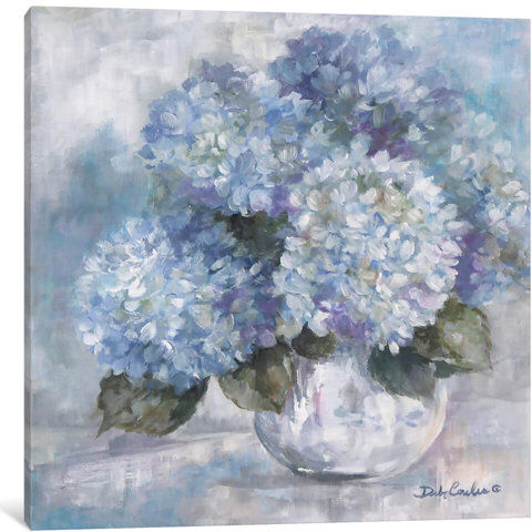 East Urban Home 'Hydrangea Blues' Graphic Art on Wrapped Canvas East Urban Home Frame Option: No Framed, Size: 45.72cm H x 45.72cm W x 3.81cm D  - Size: 66.04cm H x 101.6cm W x 1.91cm D East Urban Home 'Hydrangea Blues' Graphic Art on Wrapped Canvas East Urban Home Frame Option: No Framed, Size: 45.72cm H x 45.72cm W x 3.81cm D  - Size: 66.04cm H x 101.6cm W x 1.91cm D