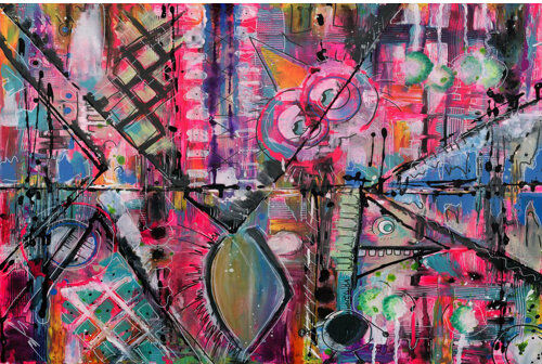 East Urban Home 'Monster Mash' by Sloane Kady Painting Print on Wrapped Canvas East Urban Home Size: 66cm H x 101cm W x 2cm D  - Size: 41cm H x 61cm W x 3.81cm D East Urban Home 'Monster Mash' by Sloane Kady Painting Print on Wrapped Canvas East Urban Home Size: 66cm H x 101cm W x 2cm D  - Size: 41cm H x 61cm W x 3.81cm D