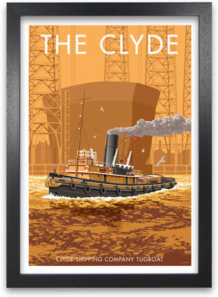 East Urban Home 'Scotland River Clyde' Graphict Art by Stephen Millership East Urban Home Size: 84.1 cm H x 59.4 cm W x 5 cm D, Frame Options: Black  - Size: Super King (260 x 220cm) East Urban Home 'Scotland River Clyde' Graphict Art by Stephen Millership East Urban Home Size: 84.1 cm H x 59.4 cm W x 5 cm D, Frame Options: Black  - Size: Super King (260 x 220cm)