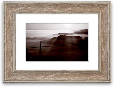 East Urban Home 'Golden Gate Bridge Misty Morning Brown' Framed Photograph East Urban Home Size: 70 cm H x 93 cm W, Frame Options: Walnut  - Size: 93 cm H x 126 cm W East Urban Home 'Golden Gate Bridge Misty Morning Brown' Framed Photograph East Urban Home Size: 70 cm H x 93 cm W, Frame Options: Walnut  - Size: 93 cm H x 126 cm W