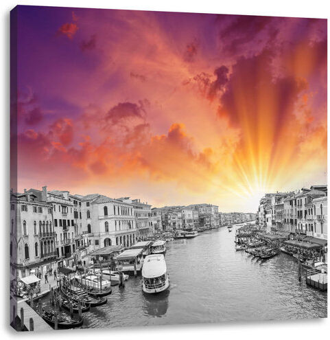 East Urban Home Old-Fashioned Waterway in Venice Art Print on Canvas East Urban Home Size: 70cm H x 70cm W  - Size: 40cm H x 40cm W East Urban Home Old-Fashioned Waterway in Venice Art Print on Canvas East Urban Home Size: 70cm H x 70cm W  - Size: 40cm H x 40cm W