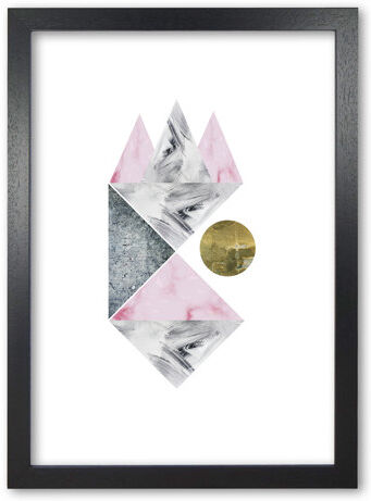 East Urban Home 'Pink and Grey Abstract Triangles' Graphic Art East Urban Home Format: Black Grain Frame, Size: 60 cm H x 42 cm W x 5 cm D  - Size: 60 cm H x 42 cm W x 5 cm D East Urban Home 'Pink and Grey Abstract Triangles' Graphic Art East Urban Home Format: Black Grain Frame, Size: 60 cm H x 42 cm W x 5 cm D  - Size: 60 cm H x 42 cm W x 5 cm D