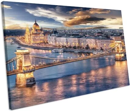 Latitude Run 'Sunset Hungary Budapest City' Photograph on Canvas Latitude Run Size: 55 cm H x 75 cm W  - Size: