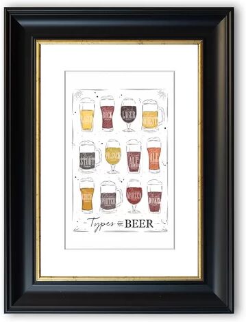 East Urban Home 'Types of Beer' Framed Advertisement East Urban Home Size: 126 cm H x 93 cm W, Frame Options: Matte Black  - Size: 126 cm H x 93 cm W