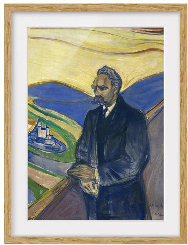 East Urban Home 'Nietzsche Portrait' by Edvard Munch Framed Painting Print East Urban Home Size: 70cm H x 50cm W, Frame Options: Natural oak  - Size: 40cm H x 30cm W East Urban Home 'Nietzsche Portrait' by Edvard Munch Framed Painting Print East Urban Home Size: 70cm H x 50cm W, Frame Options: Natural oak  - Size: 40cm H x 30cm W