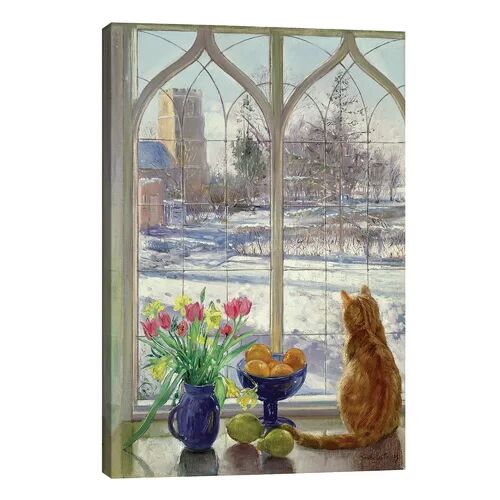August Grove 'Snow Shadows and Cat' by Nan - Wrapped Canvas Graphic Art Print August Grove Size: 101.6cm H x 66.04cm W x 3.81cm D  - Size: 143cm H X 36cm W X 30cm D