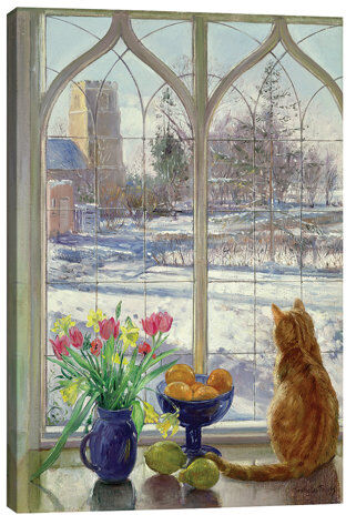 August Grove 'Snow Shadows and Cat' by Nan - Wrapped Canvas Graphic Art Print August Grove Size: 101.6cm H x 66.04cm W x 3.81cm D  - Size: 143cm H X 36cm W X 30cm D August Grove 'Snow Shadows and Cat' by Nan - Wrapped Canvas Graphic Art Print August Grove Size: 101.6cm H x 66.04cm W x 3.81cm D  - Size: 143cm H X 36cm W X 30cm D