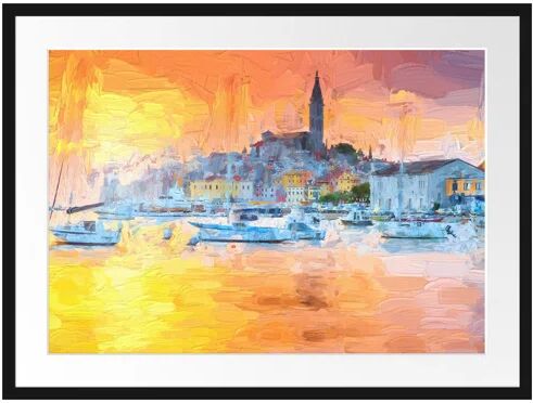 East Urban Home Croatian Port Framed Photographic Art Print Poster East Urban Home Size: 60cm H x 80cm W  - Size: 40cm H x 55cm W