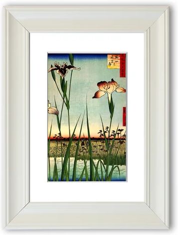 East Urban Home 'Iris Garden' by Hiroshige AndÅ - Picture Frame Painting Print on Paper East Urban Home Size: 70cm H x 50cm W x 1cm D, Frame Option: White  - Size: 70 cm H x 93 cm W