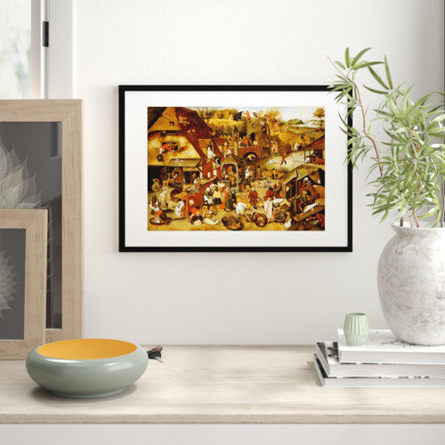 East Urban Home The Flemish Proverbs - Painting Print East Urban Home Format: Framed Paper, Size: 50 cm H x 70 cm W x 2.3 cm D  - Size: 80 cm H x 59.3 cm W x 3.8 cm D East Urban Home The Flemish Proverbs - Painting Print East Urban Home Format: Framed Paper, Size: 50 cm H x 70 cm W x 2.3 cm D  - Size: 80 cm H x 59.3 cm W x 3.8 cm D