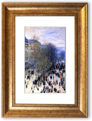 East Urban Home 'Monet Boulevard Des Capucines Framed Painting Print East Urban Home Size: 126 cm H x 93 cm W, Frame Options: Gold  - Size: 93 cm H x 70 cm W