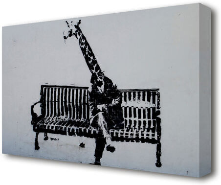 East Urban Home 'Giraffe Graffiti Urban' Graphic Art Print on Canvas East Urban Home Size: 81.3 cm H x 121.9 cm W  - Size: 81.3 cm H x 121.9 cm W East Urban Home 'Giraffe Graffiti Urban' Graphic Art Print on Canvas East Urban Home Size: 81.3 cm H x 121.9 cm W  - Size: 81.3 cm H x 121.9 cm W