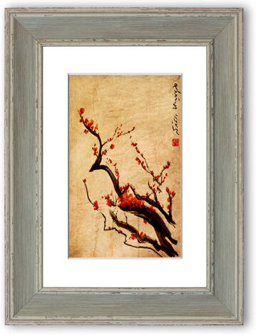 East Urban Home 'Chinese Cherry Blossom' Framed Graphic Art East Urban Home Size: 70 cm H x 50 cm W, Frame Options: Blue  - Size: 126 cm H x 93 cm W East Urban Home 'Chinese Cherry Blossom' Framed Graphic Art East Urban Home Size: 70 cm H x 50 cm W, Frame Options: Blue  - Size: 126 cm H x 93 cm W