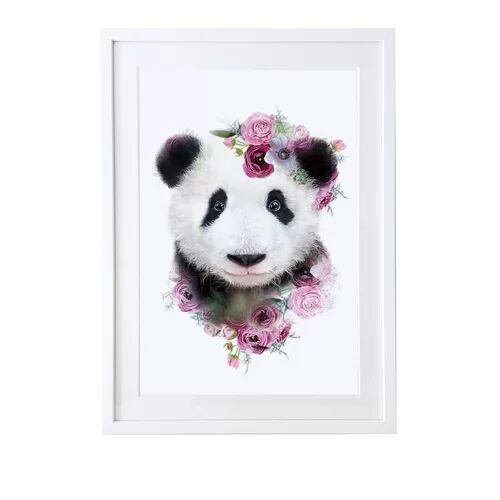 Latitude Run 'Panda Cub Floral' Picture Frame Painting Print on Paper Latitude Run Size: 50 cm H x 70 cm W, Frame Option: White  - Size: 50 cm H x 70 cm W Latitude Run 'Panda Cub Floral' Picture Frame Painting Print on Paper Latitude Run Size: 50 cm H x 70 cm W, Frame Option: White  - Size: 50 cm H x 70 cm W