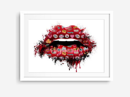 East Urban Home 'Rebel Girl Lips' Framed Graphic Art Print in Red East Urban Home Frame Options: White, Size: 43 cm H x 33 cm W x 5 cm D  - Size: 53 cm H x 43 cm W x 5 cm D East Urban Home 'Rebel Girl Lips' Framed Graphic Art Print in Red East Urban Home Frame Options: White, Size: 43 cm H x 33 cm W x 5 cm D  - Size: 53 cm H x 43 cm W x 5 cm D