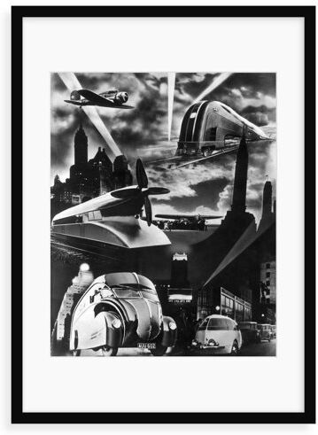 Borough Wharf 1930s Futuristic Art Decco Streamline Design Modes Transportation Car Train Plane Propellor Truck - Graphic Art Print Borough Wharf Format: Framed Pap  - Size: 80 cm H x 59.6 cm W x 3.8 cm D Borough Wharf 1930s Futuristic Art Decco Streamline Design Modes Transportation Car Train Plane Propellor Truck - Graphic Art Print Borough Wharf Format: Framed Pap  - Size: 80 cm H x 59.6 cm W x 3.8 cm D
